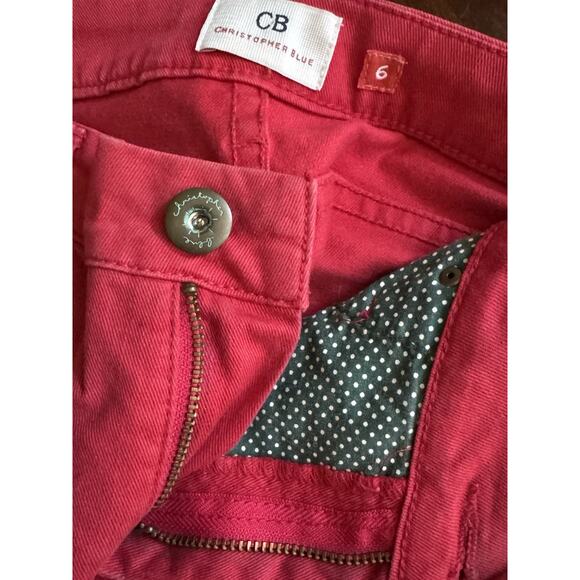 Christopher Blue Red Denim Jeans Pants Size 6 Faded Flaw Casual Designer READ - Picture 10 of 10